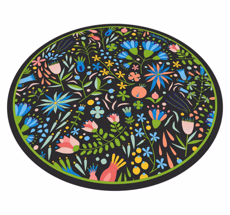 Vibrant botanical print floral vinyl carpet - TenStickers