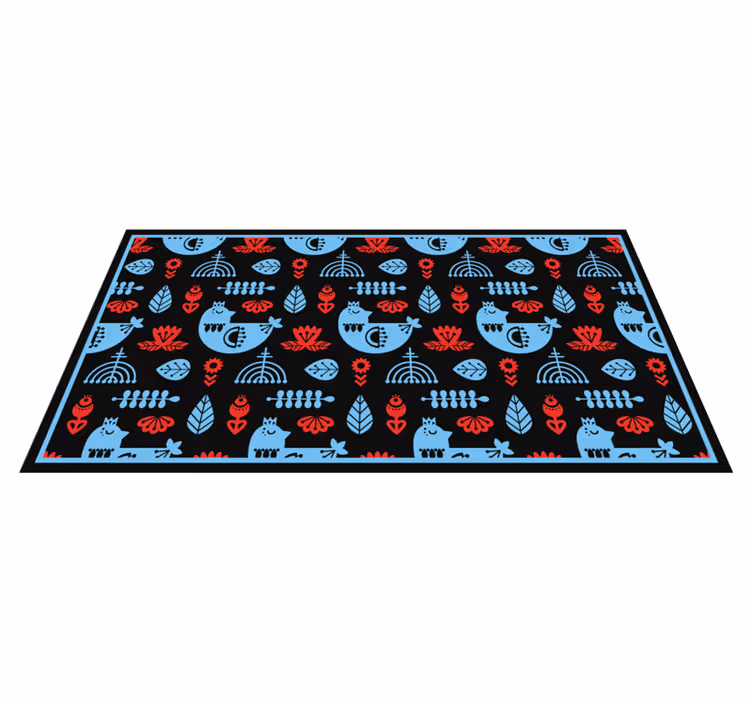 Colorful folk patterns animal vinyl carpet - TenStickers