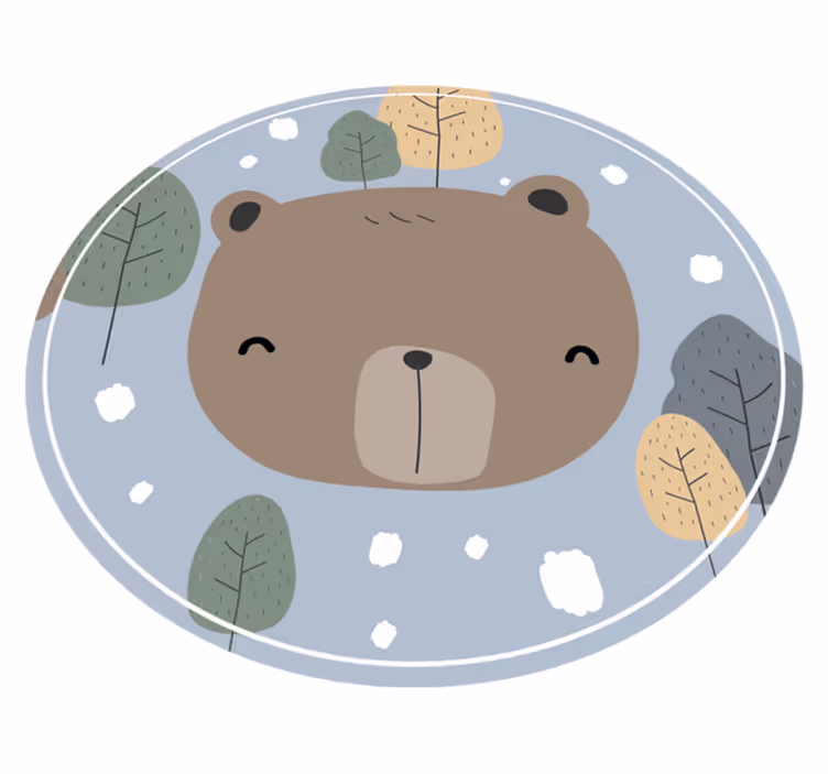 Happy Bear Face kids vinyl carpet - TenStickers