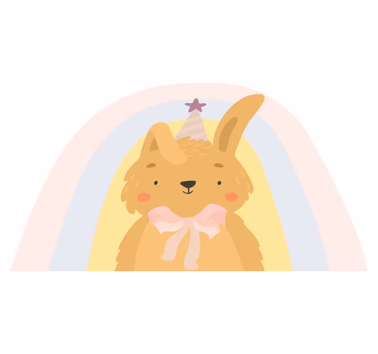 Adorable Bunny Artwork kids vinyl carpet - TenStickers