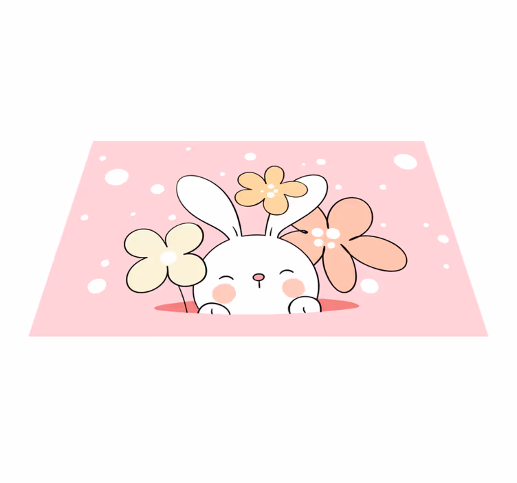 Baby bunny illustration kids vinyl carpet - TenStickers