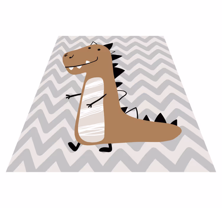 Brown baby T-Rex kids vinyl carpet - TenStickers