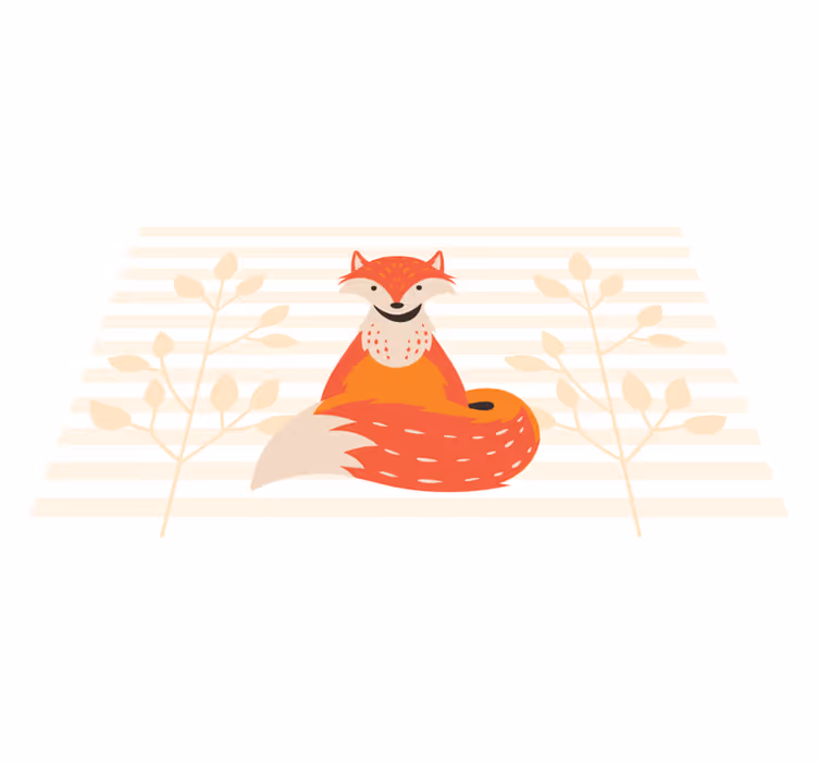 Cute Fox Illustration kids vinyl carpet - TenStickers