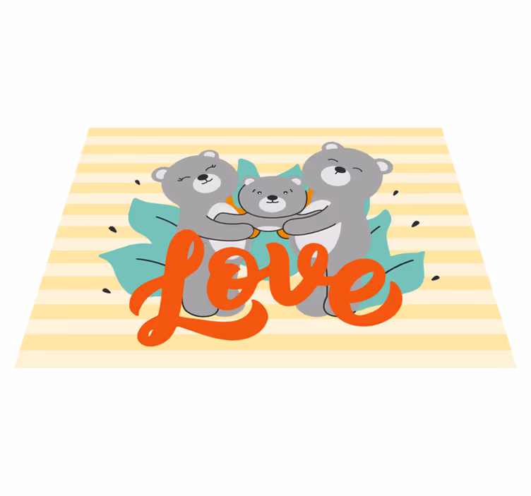 Bear Family Love kids vinyl carpet - TenStickers