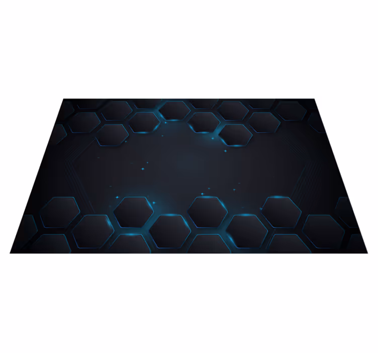 Blue hexagonal layout geometric vinyl carpet - TenStickers