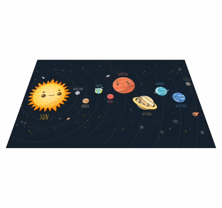 Solar system journey nursery vinyl carpet - TenStickers