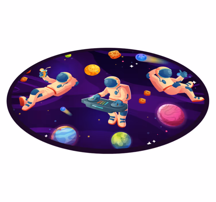 Astronaut party design star vinyl carpet - TenStickers