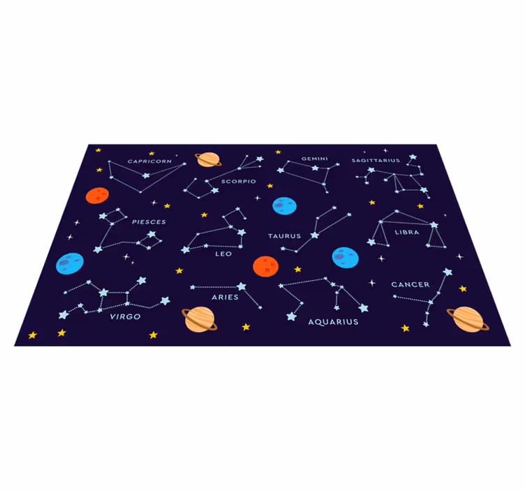 Celestial zodica kids vinyl carpet - TenStickers