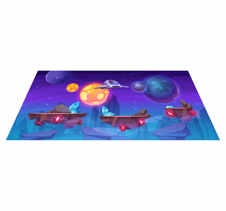 Intergalactic adventure kids vinyl carpet - TenStickers