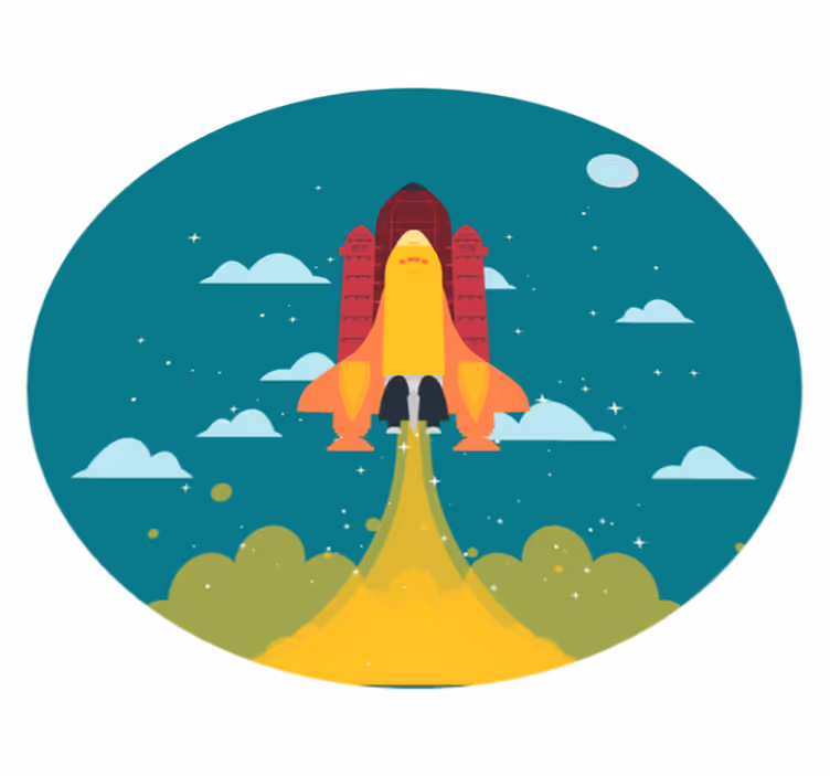 Rocket launch star vinyl carpet - TenStickers