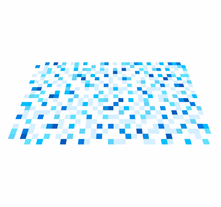 Blue Mosaic Motif tile vinyl carpet - TenStickers
