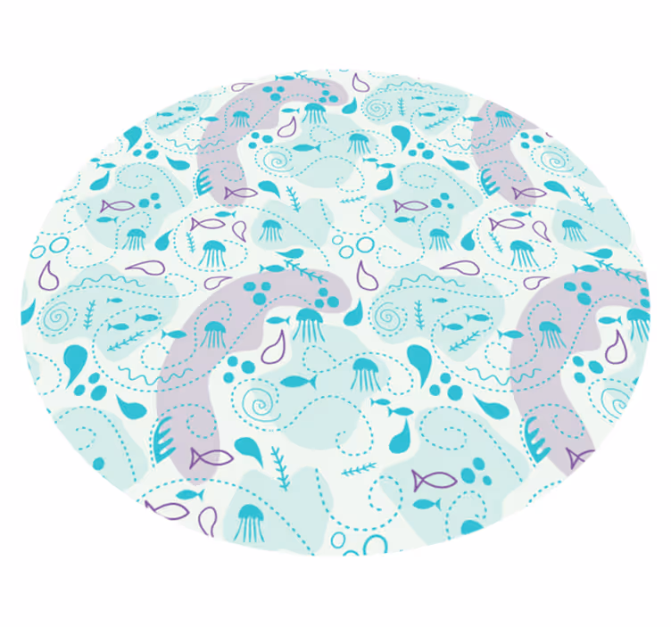 Oceanic wave patterns bathroom vinyl carpet - TenStickers