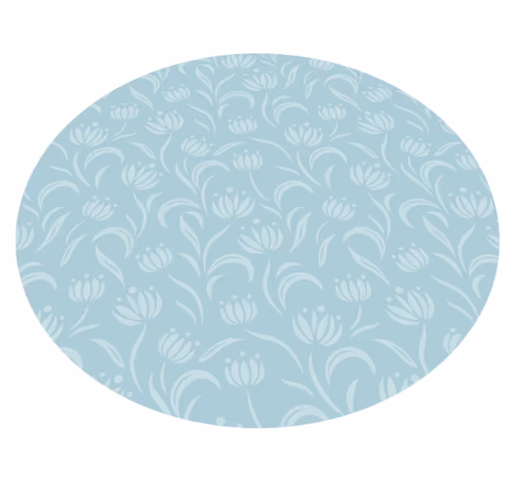 Blue soft pattern floral vinyl carpet - TenStickers