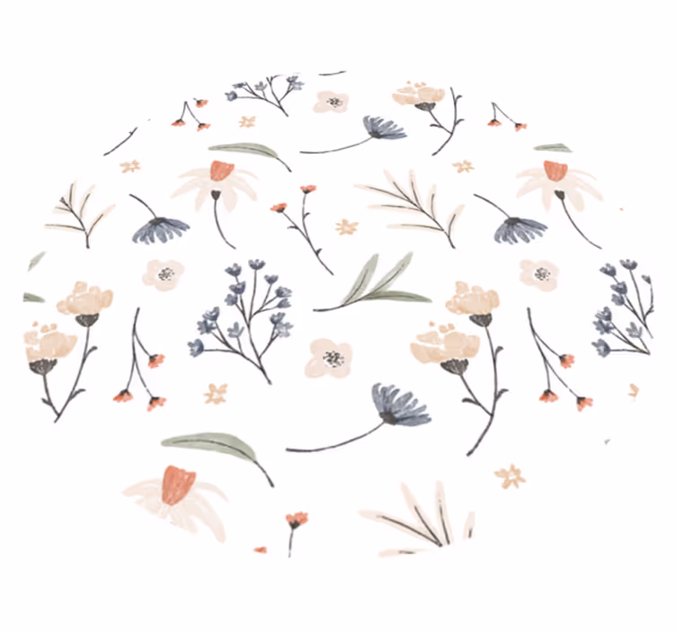 Minimalist elegant design floral vinyl carpet - TenStickers