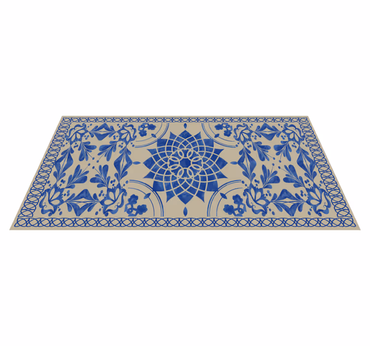 Complex Botanical Motif mandala vinyl carpet - TenStickers