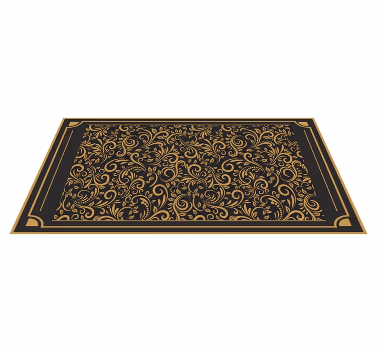 Golden elegant foliage hallway vinyl carpet - TenStickers