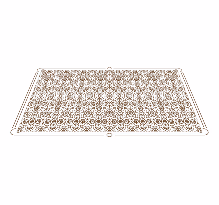 Intricate floral elements tile vinyl carpet - TenStickers