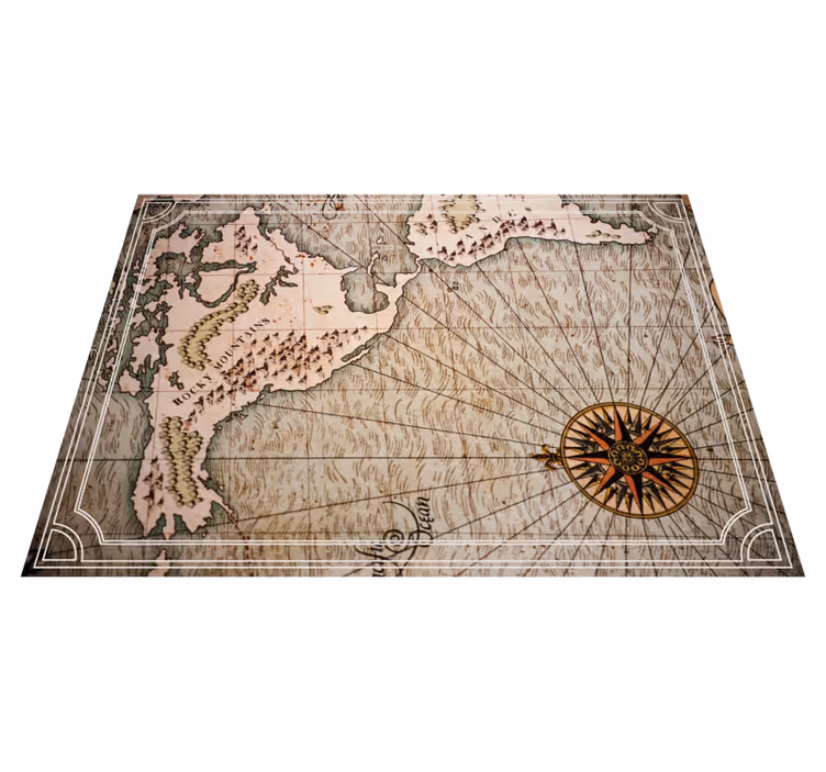 Antique nautical chart world map vinyl carpet - TenStickers