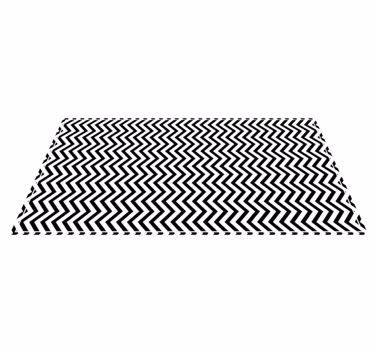 Chevron black and white geometric vinyl carpet - TenStickers