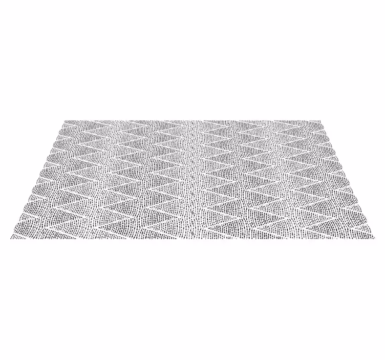 Triangle black waves nordic vinyl carpet - TenStickers