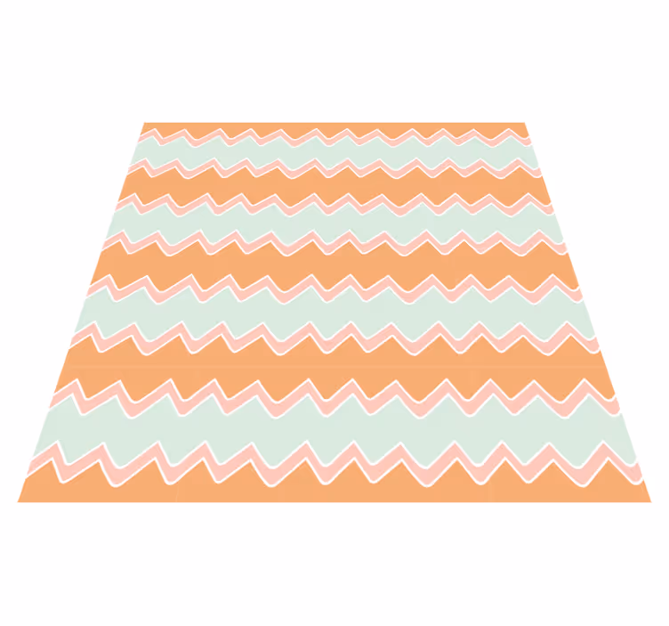 Beige and blue zigzag pattern geometric vinyl carpet - TenStickers