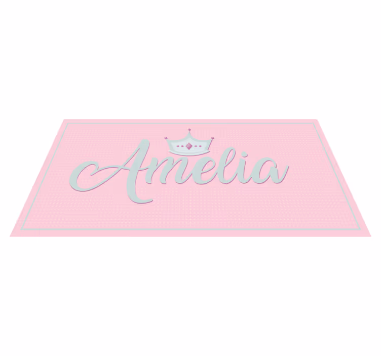 Crowned pink name custom vinyl carpet - TenStickers
