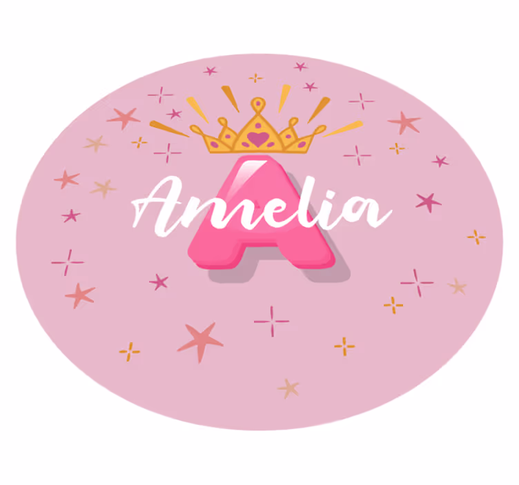Princess personalised name kids vinyl carpet - TenStickers