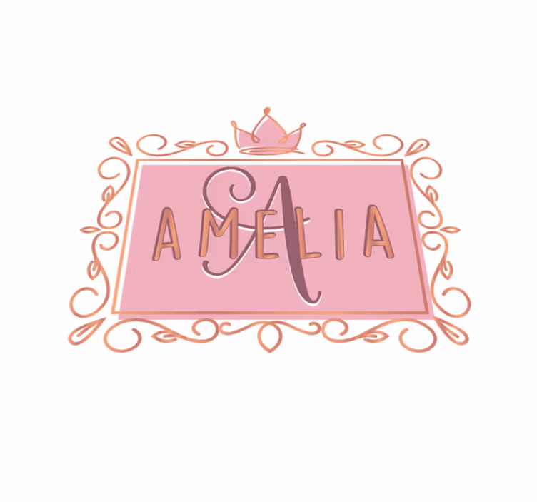 Personalized princess crown kids vinyl carpet - TenStickers