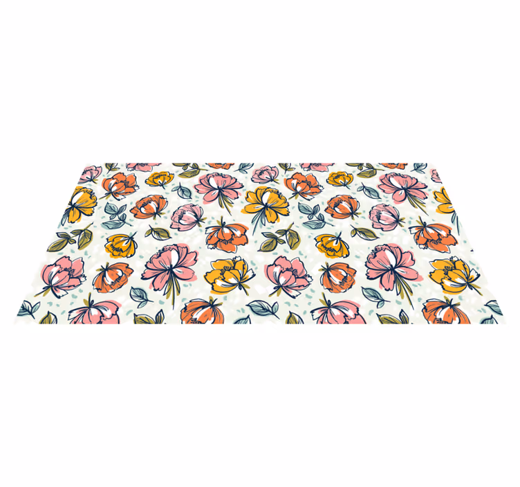 Blossoming garden design floral vinyl carpet - TenStickers