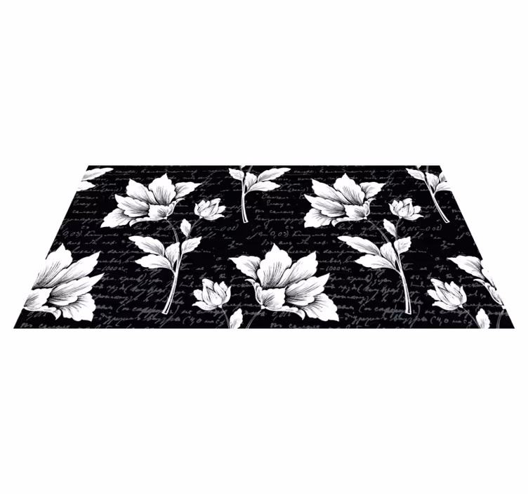 Floral vinyl carpet with elegant botanical design - TenStickers