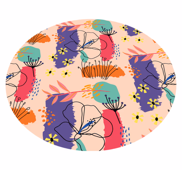 Vibrant Flower Elements floral vinyl carpet - TenStickers
