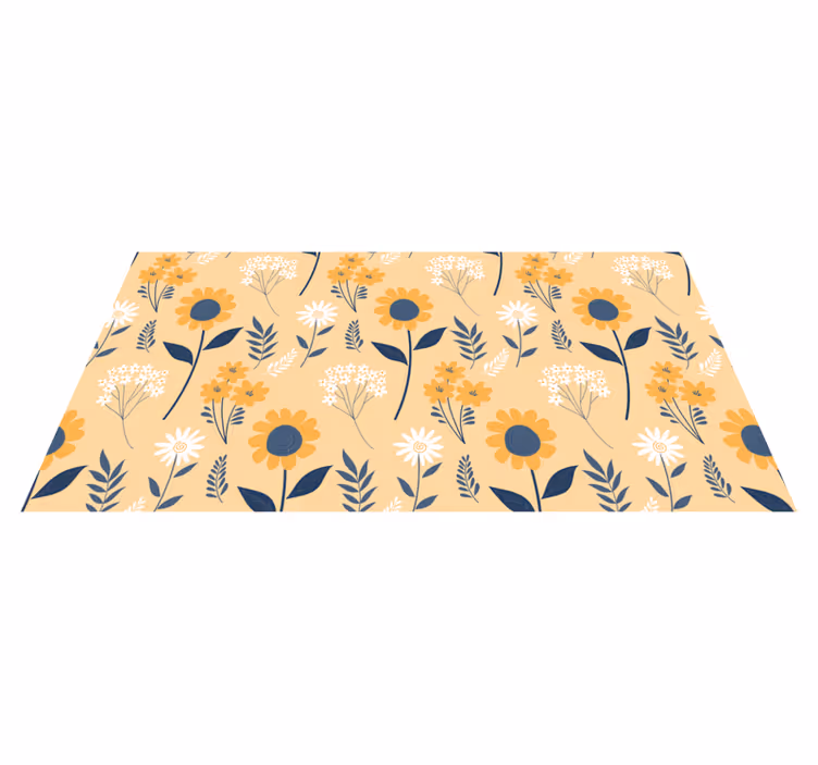 Floral vinyl carpet joyful botanical design - TenStickers