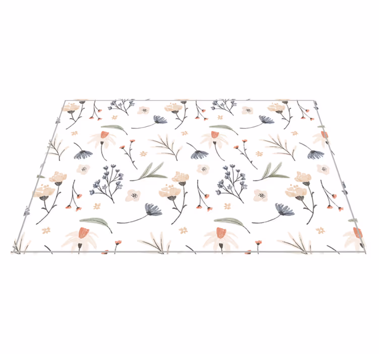 Floral Botanical Element living room vinyl carpet - TenStickers