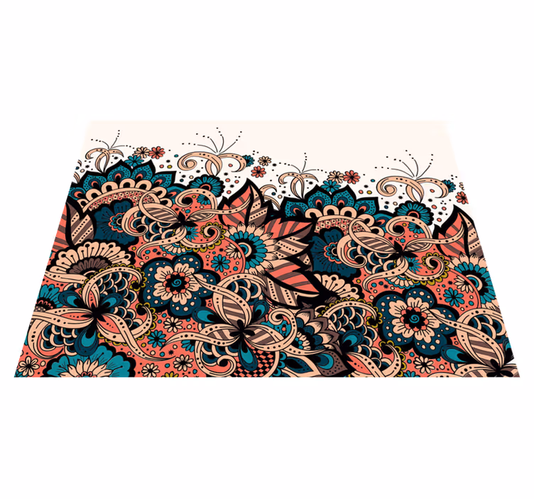 Lively Floral Elements mandala vinyl carpet - TenStickers