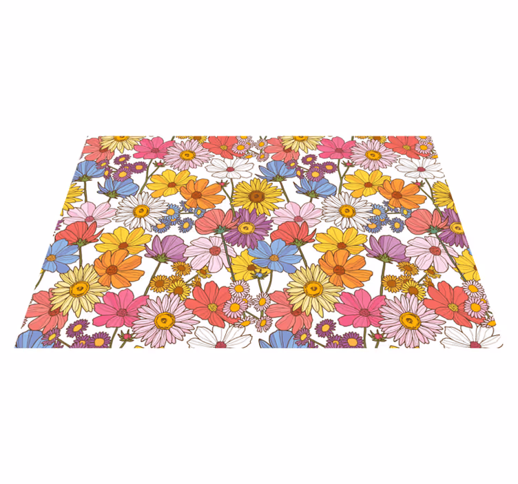 Floral vinyl carpet with lively floral design - TenStickers