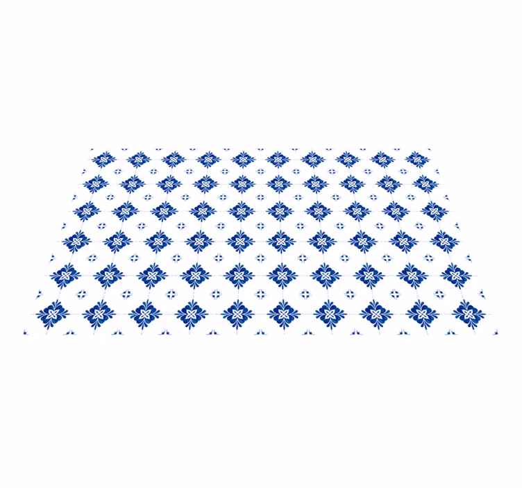Vintage blue tile kitchen floor tiles - TenStickers