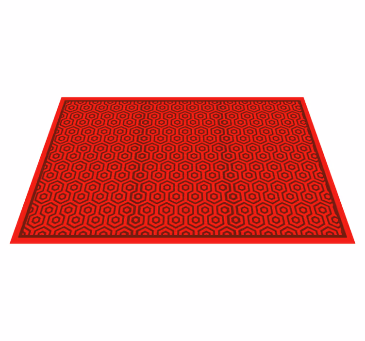 Red hexagonal arrangement geometric vinyl carpet - TenStickers