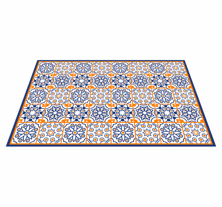 Tile vinyl carpet vibrant blue design - TenStickers