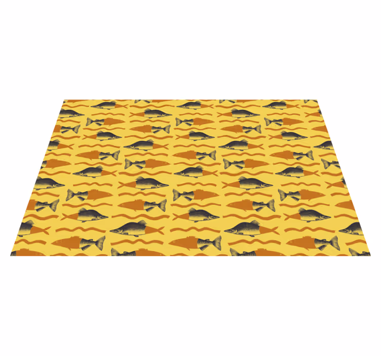 Yellow fish motif animal vinyl carpet - TenStickers
