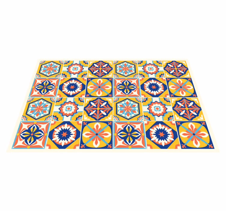 Colorful mosaic pattern tile vinyl carpet - TenStickers