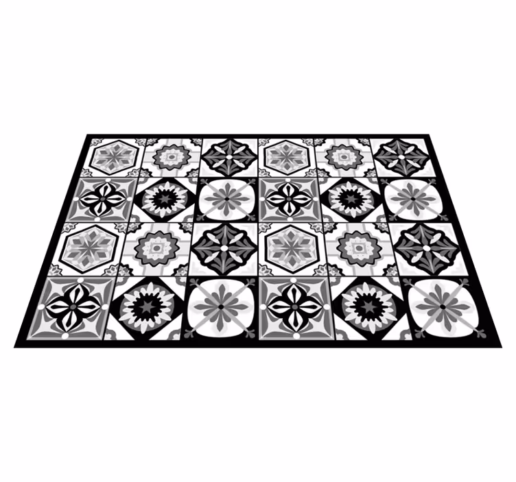 Elegant grey pattern tile vinyl carpet - TenStickers