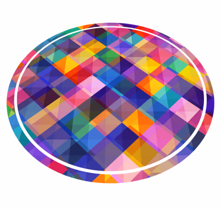 Colorful patchwork pattern geometric vinyl carpet - TenStickers