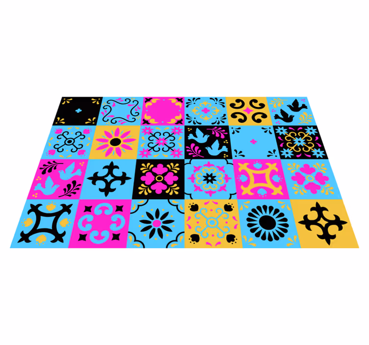 Mosaic vinyl carpet colorful pattern design - TenStickers