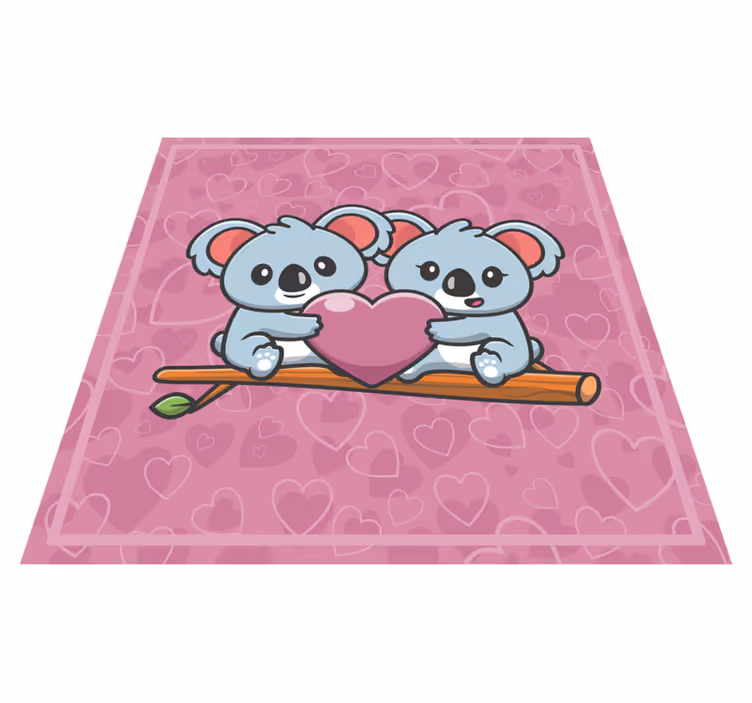 Koala Love Heart kids vinyl carpet - TenStickers