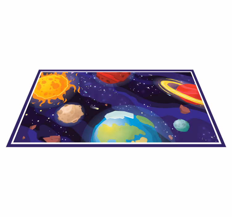 Cosmic Exploration Scene star vinyl carpet - TenStickers