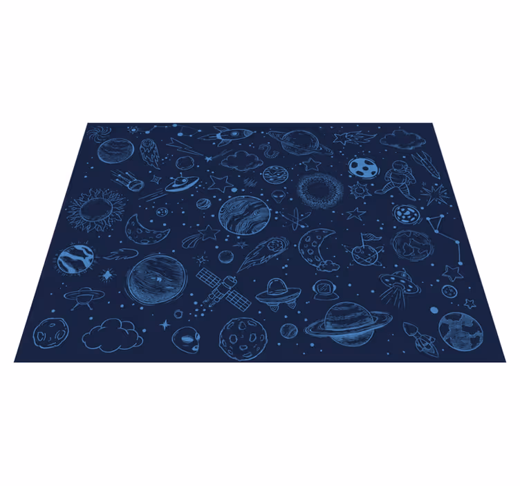 Blue cosmic adventure star vinyl carpet - TenStickers