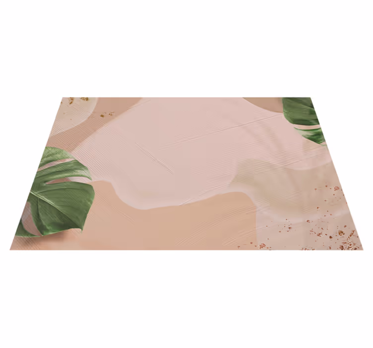 Tropical leaf blush living room vinyl carpet - TenStickers