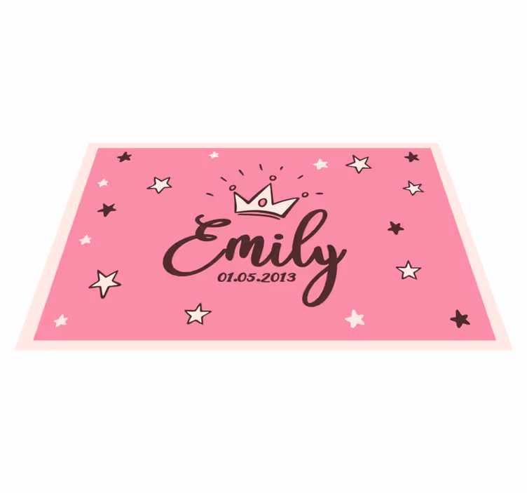 Name with crown and stars kids vinyl carpet - TenStickers