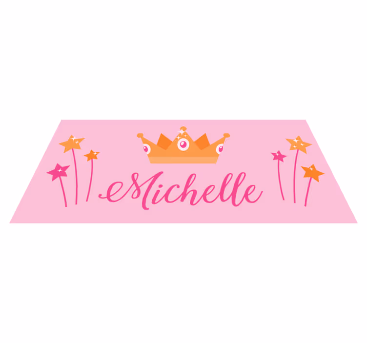 Wands and crown with name kids vinyl carpet - TenStickers