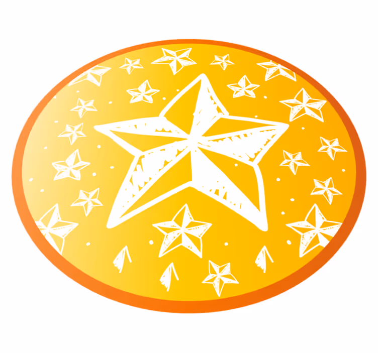 Starry Yellow Theme star vinyl carpet - TenStickers